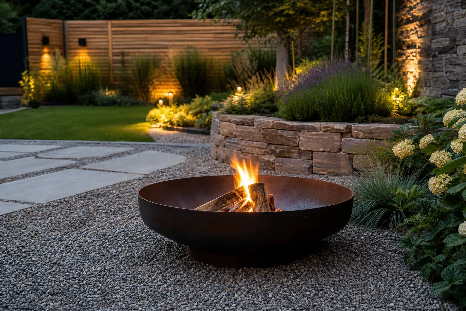 Feuerschale im Garten integrieren: DIY-Inspirationen fuer Gestaltung und Funktionen