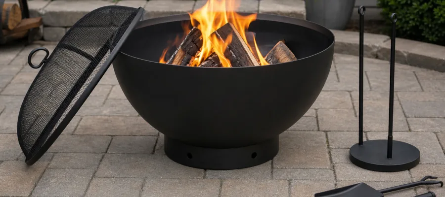 Feuerschale kaufen fuer Terrasse und Balkon: Passendes Zubehoer fuer Komfort und Sicherheit