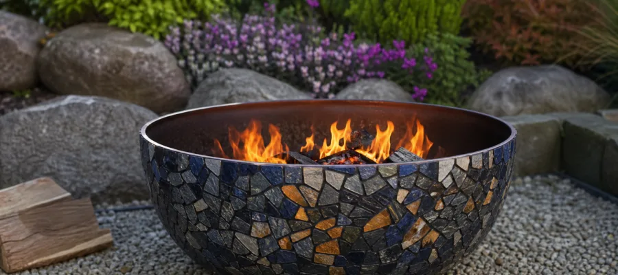 Feuerschale mit Mosaik-Steinen gestalten: Kreative DIY-Techniken fuer den Aussenbereich