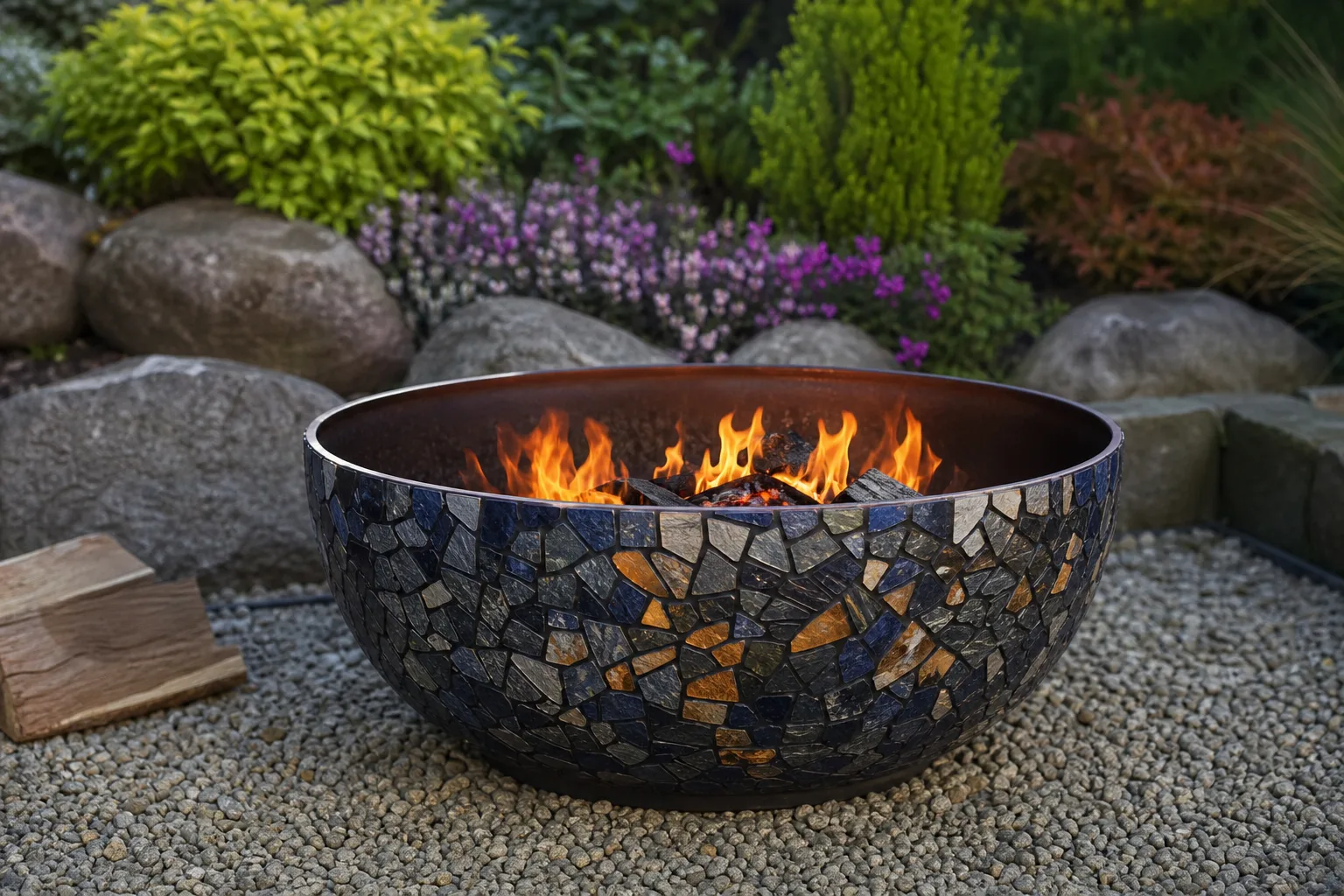 Feuerschale mit Mosaik-Steinen gestalten: Kreative DIY-Techniken fuer den Aussenbereich